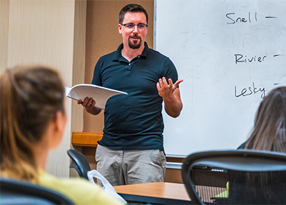 Photo of Gavin McGimpsey teaching.